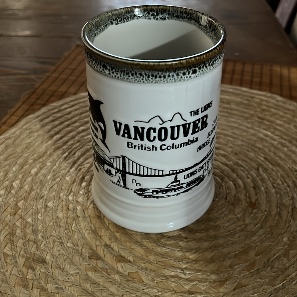 Vintage Unique Vancouver Canada Embossed Large Tea Coffee Mug